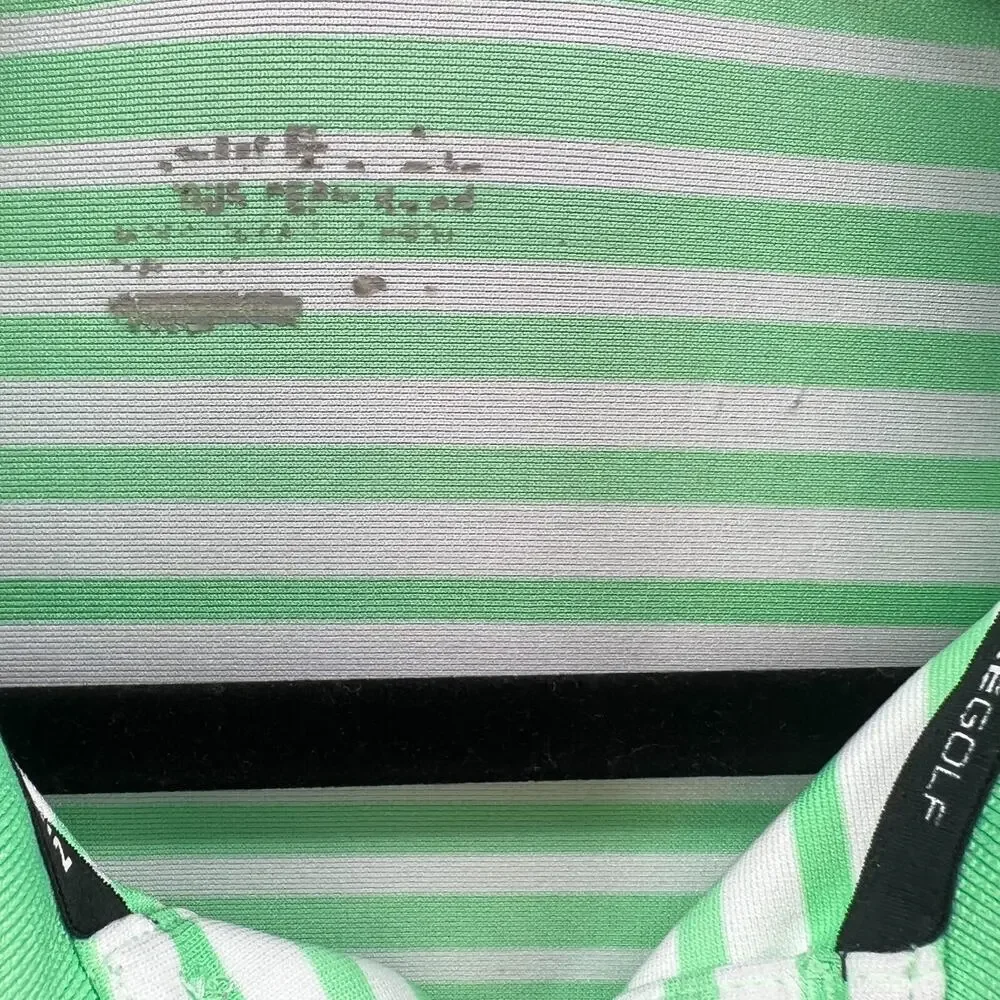 Nike Shirt Mens Small Green Golf Dri-Fit‎ Polo Shirt Golf Outdoor Striped